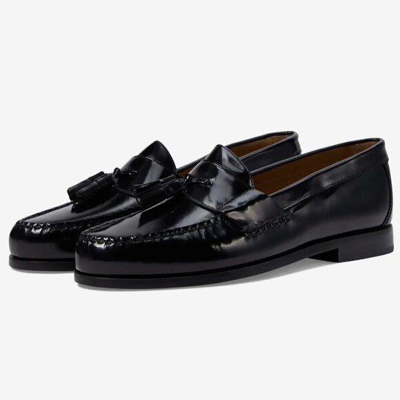 Johnston & Murphy SZ 10 Hayes Black Leather Tassel Loafer Career casual formal - Picture 2 of 11